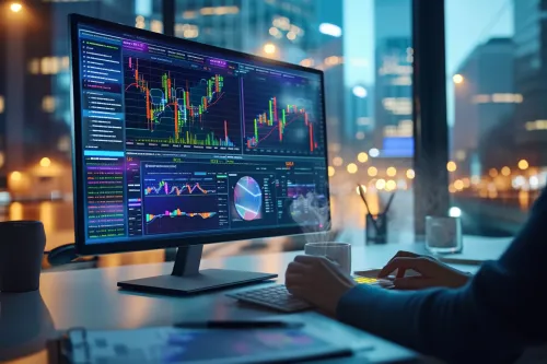Oscillations des marchés financiers montrant les fluctuations des cours boursiers et indices de volatilité